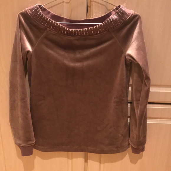 Boston Proper NWOT off shoulder velour top - Picture 3 of 11